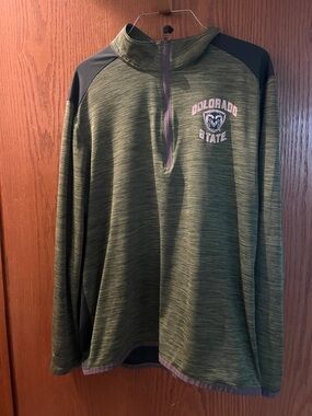 💁‍♂️MENS Champion Colorado State Green Heathered Quarter-Zip Pullover see pic